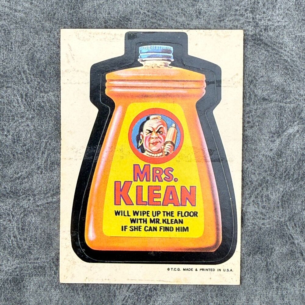Vintage Topps Wacky Packages Die Cut Card Sticker Mrs. Klean